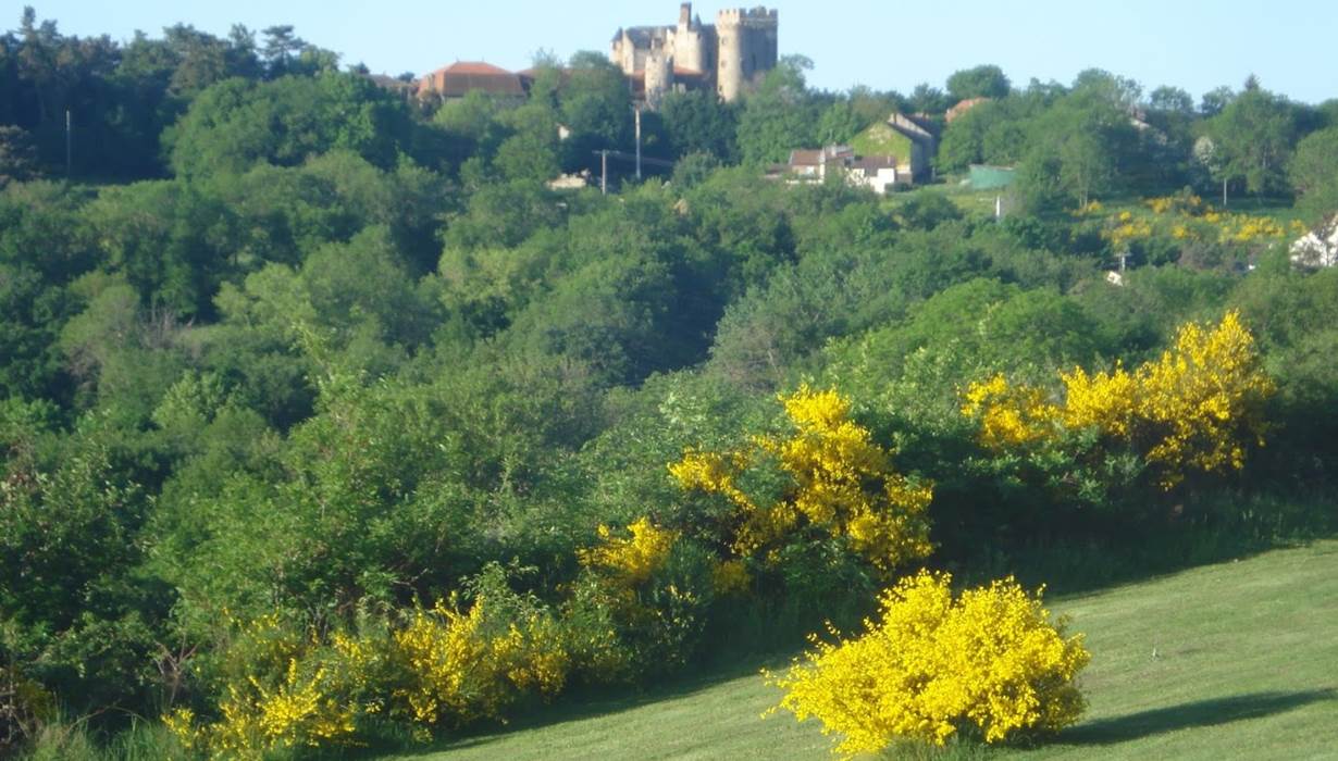 château de Chazeron au printemps