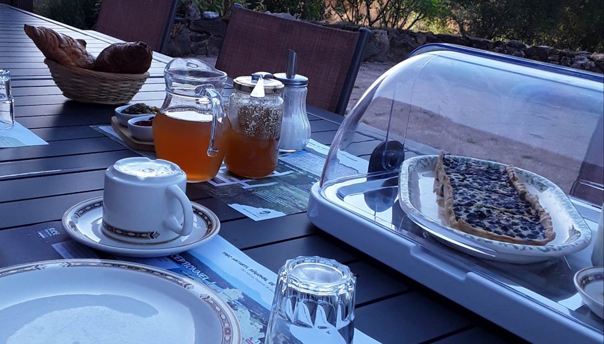 Petit déjeuner en terrasse