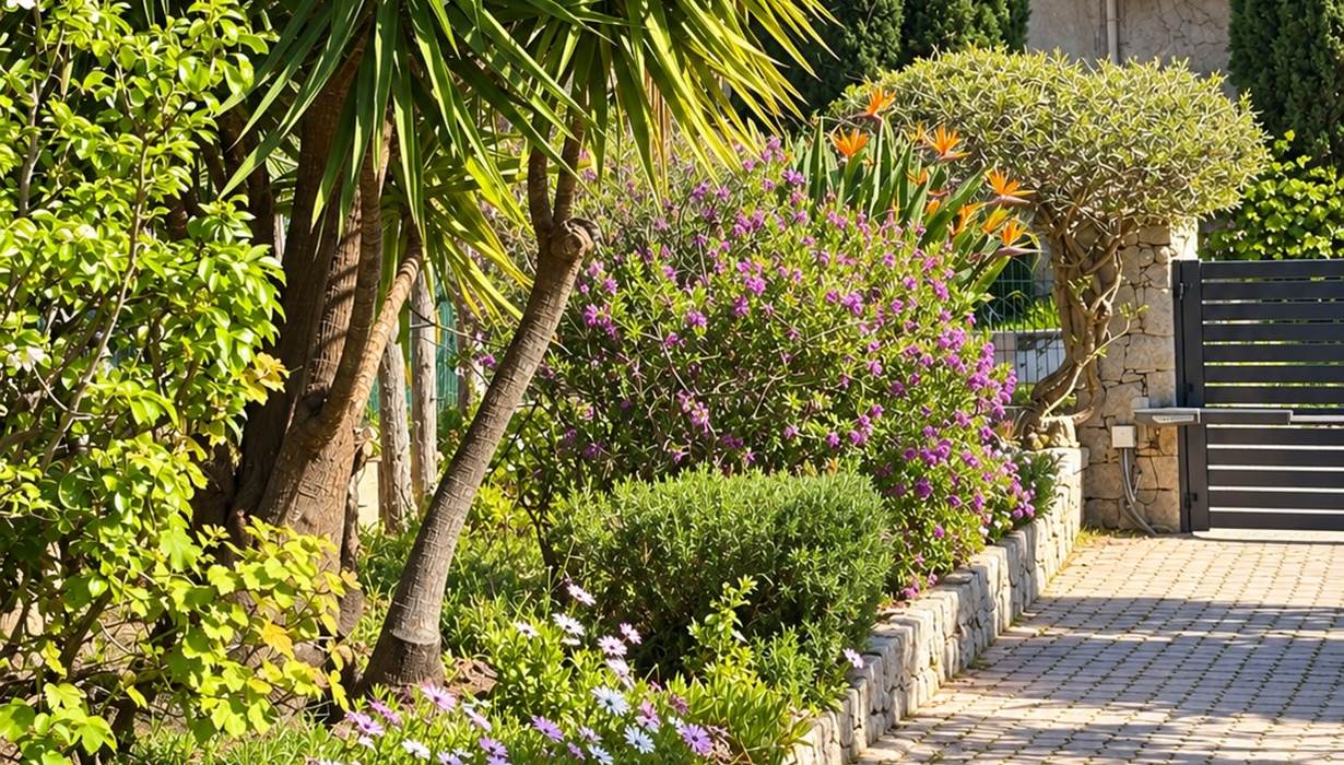 Jardin méditerranéen en fleurs - Case Nova à Sagone Plage