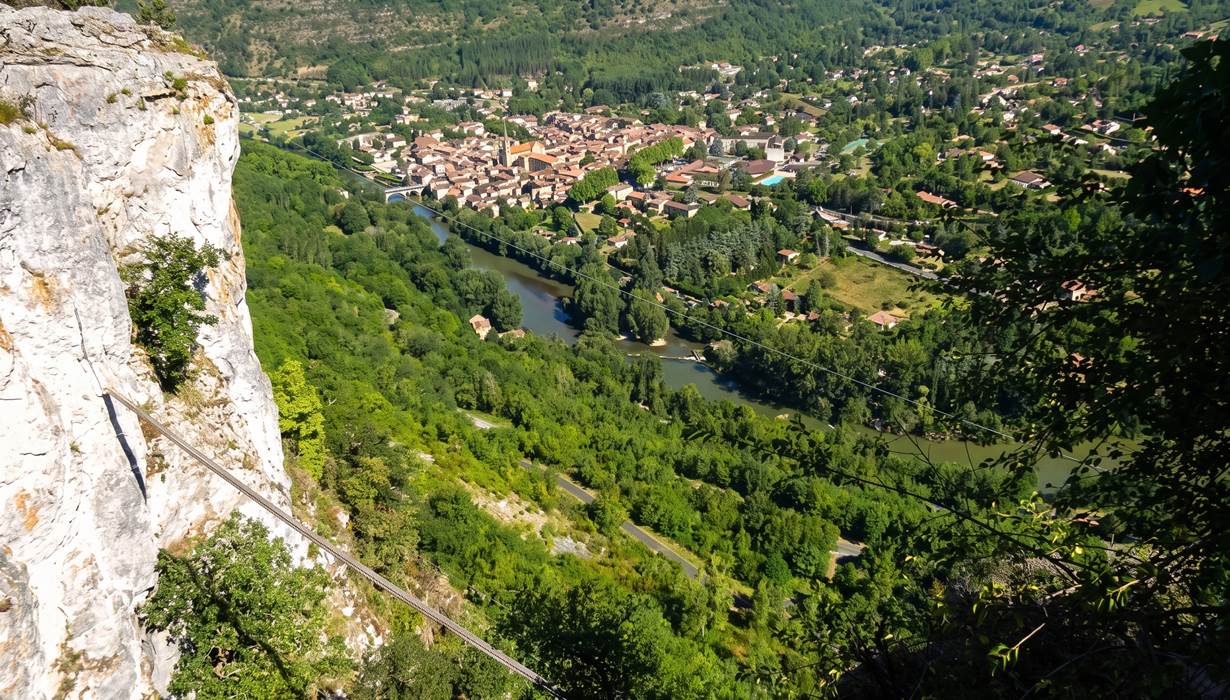 Via ferrata dans les Gorges de l'Aveyron