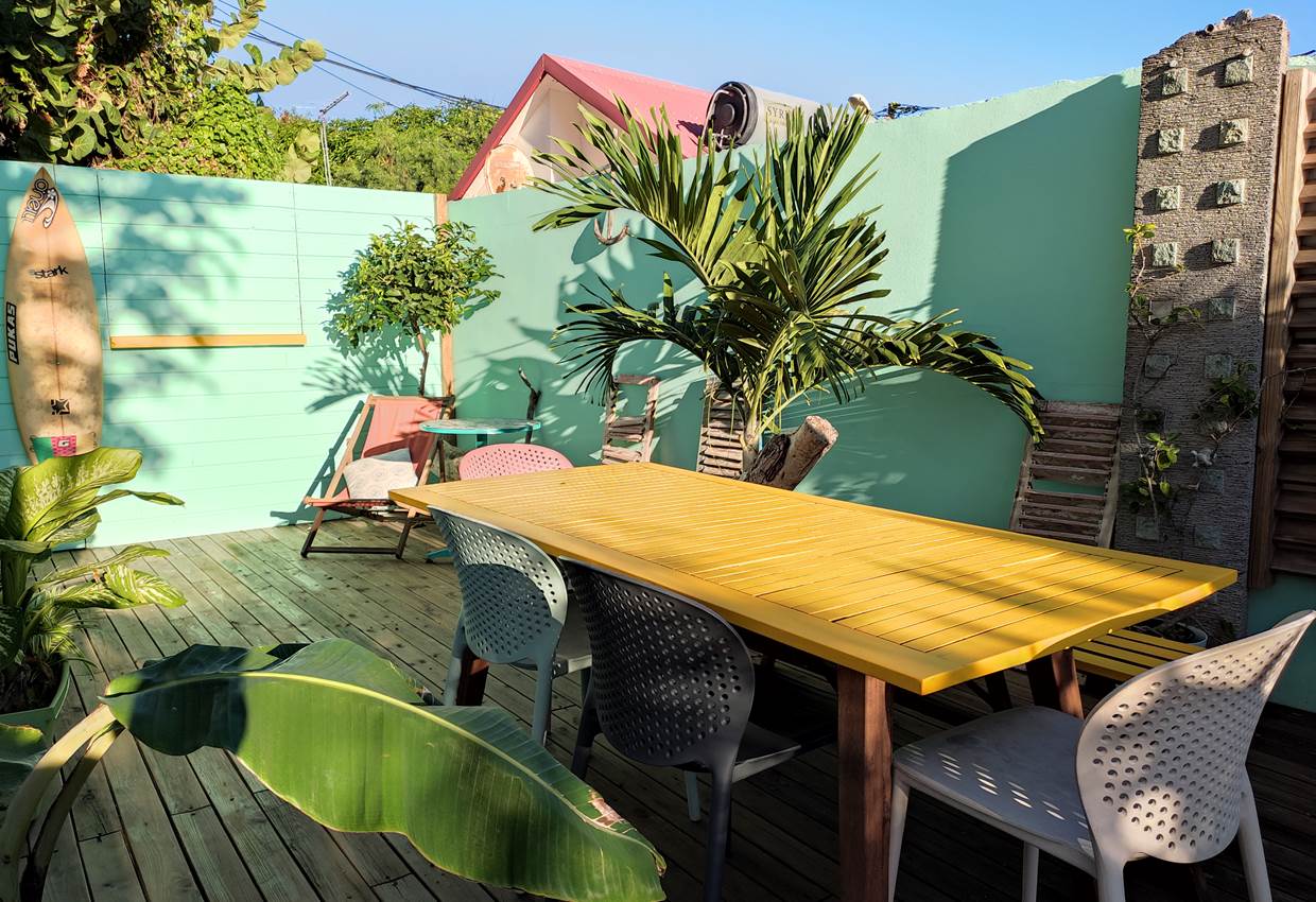 La terrasse de la Kaz Auberge