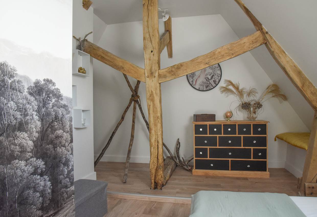 2e chambre lit 160x200 ou 2x 80x200 #ClosSaintJoseph_GiteLesEcuries