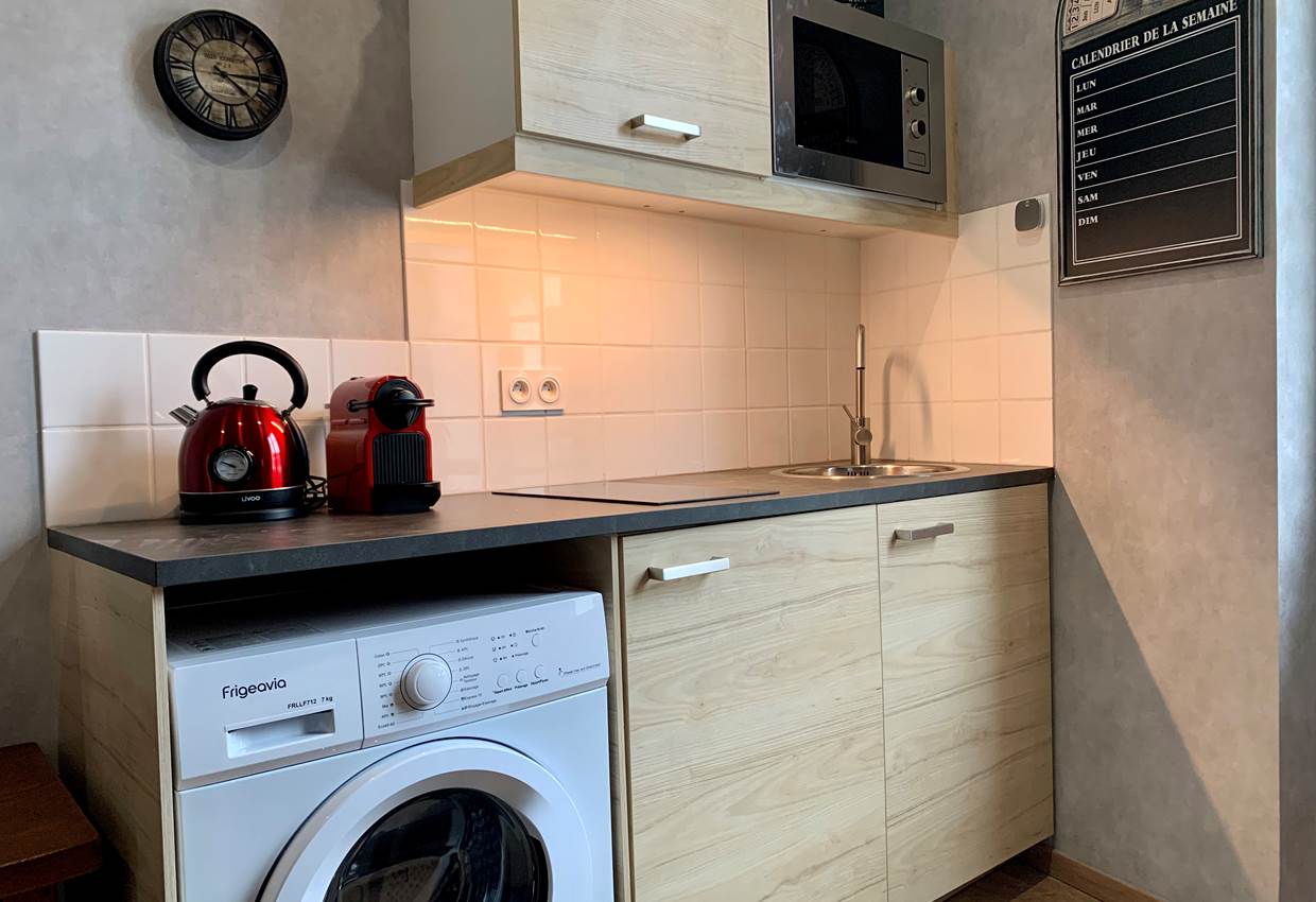 Appartement La Fabrique - La cuisine et la machine à laver