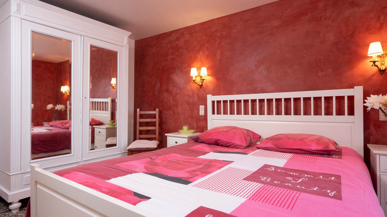 Chambre amour gîte Myosotis Indigo