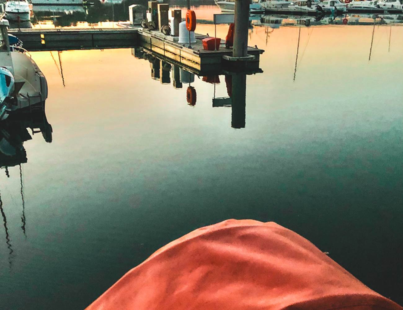 Coucher de soleil sur le Port de Plaisance et le Pont de Cornouaille entre Bénodet et Sainte-Marine-photo-page