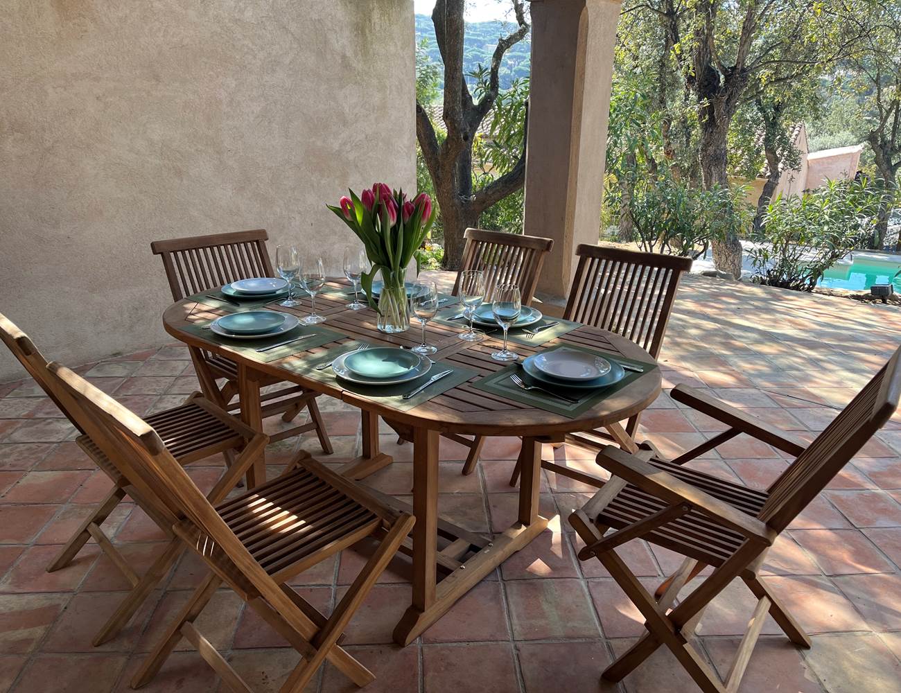 Terrace with view of Pool and Garden and view of mountains-photo-gallery