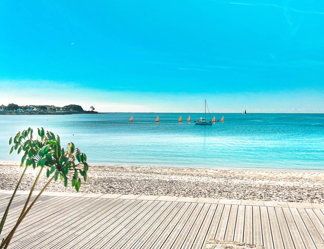 La corniche et la grande plage du Trez Bénodet-photo-page
