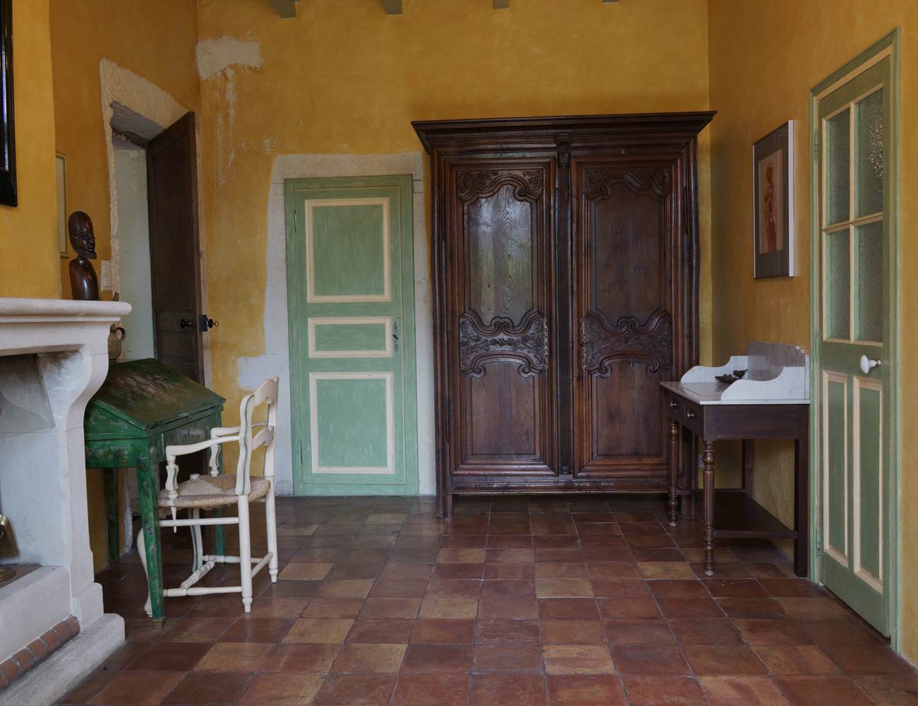 Maison en Provence de charme  - Chambre ocre jaune  - Lapalud - Vaucluse-photo-gallery