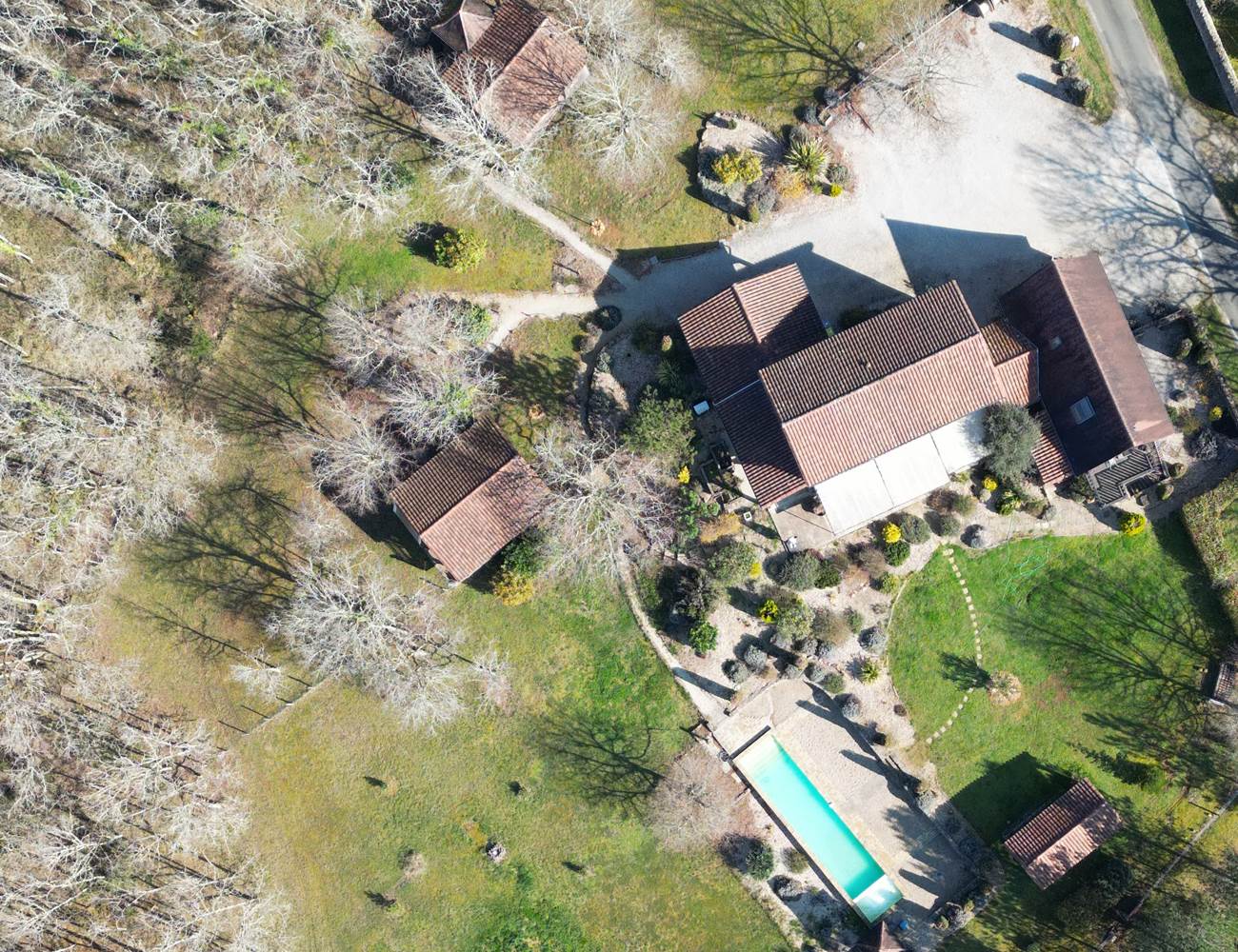 Le Lion Dor en Périgord vue du ciel