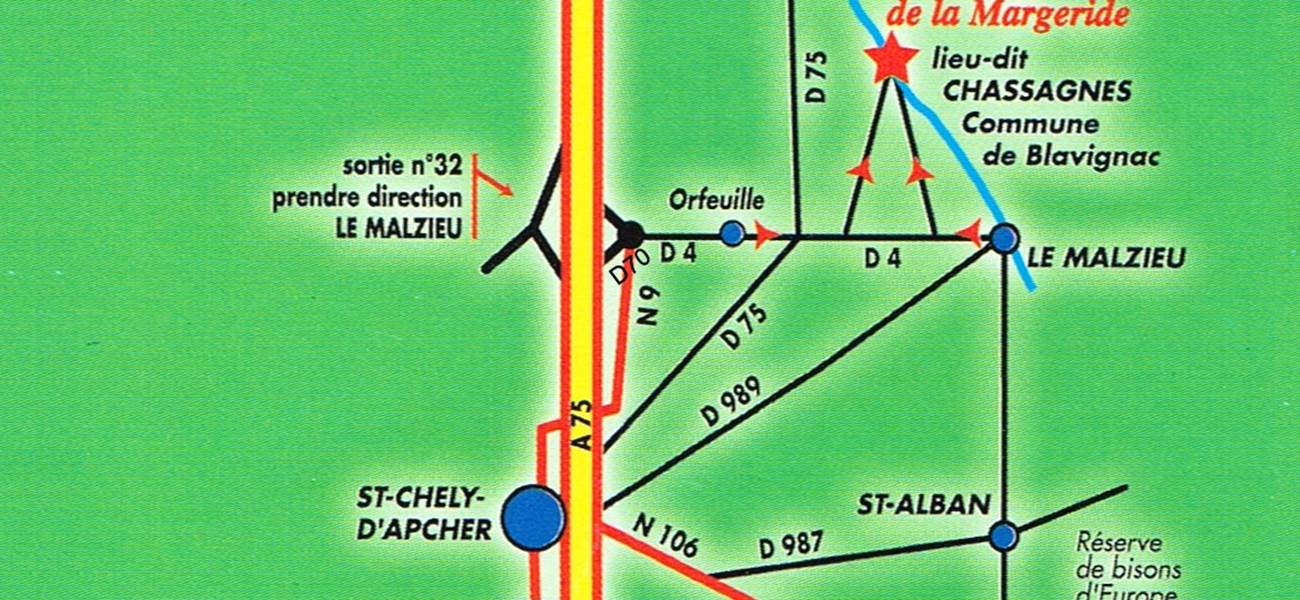 Les Chalets de la Margeride: Un accès rapide depuis l'autoroute A75