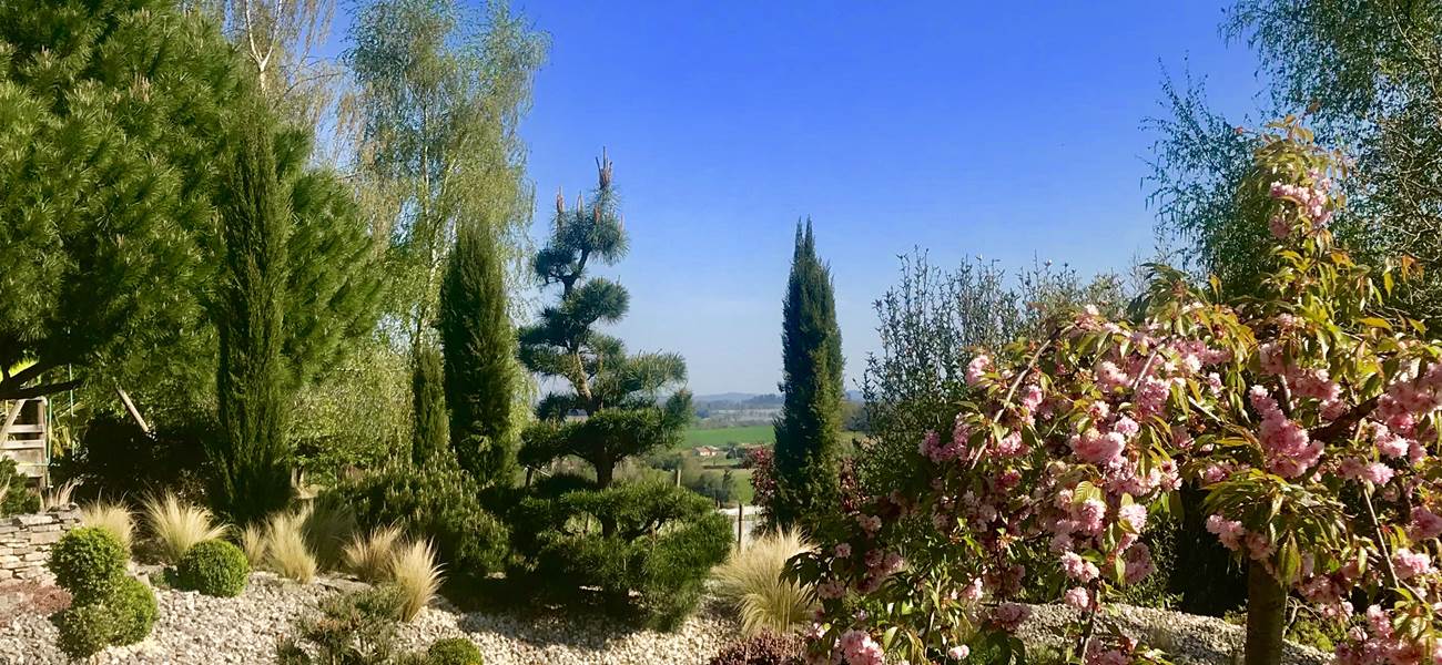 1 vue sur le jardin au printemps