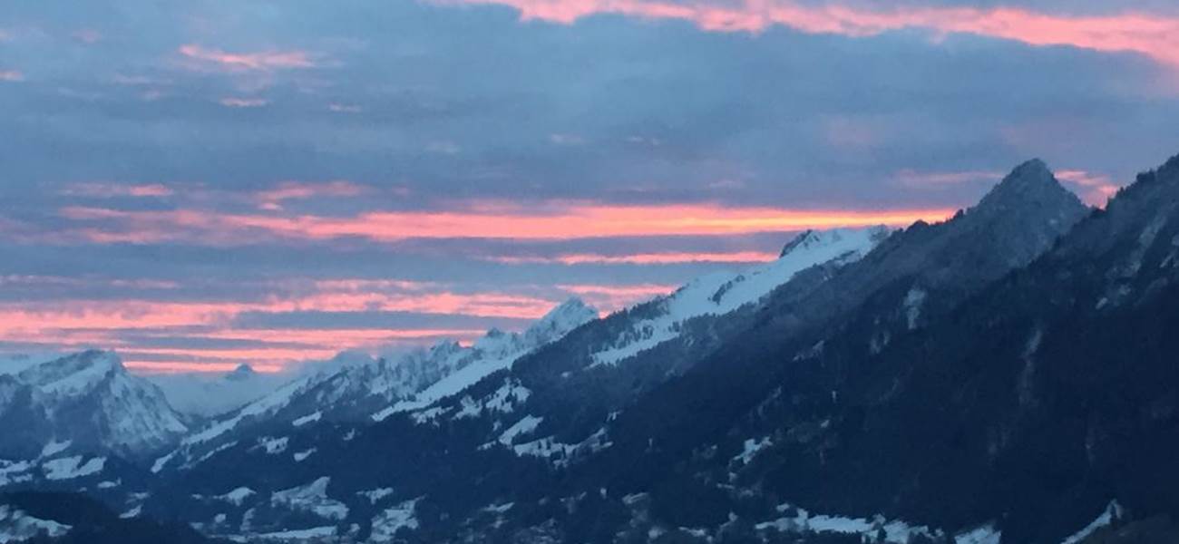 coucher de soleil en hiver