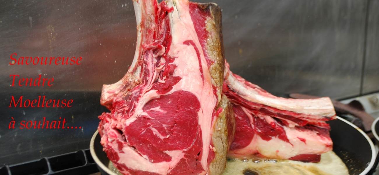 Côte de Boeuf longue maturation réservation 24h avant - restaurant Le Ranch des Lacs