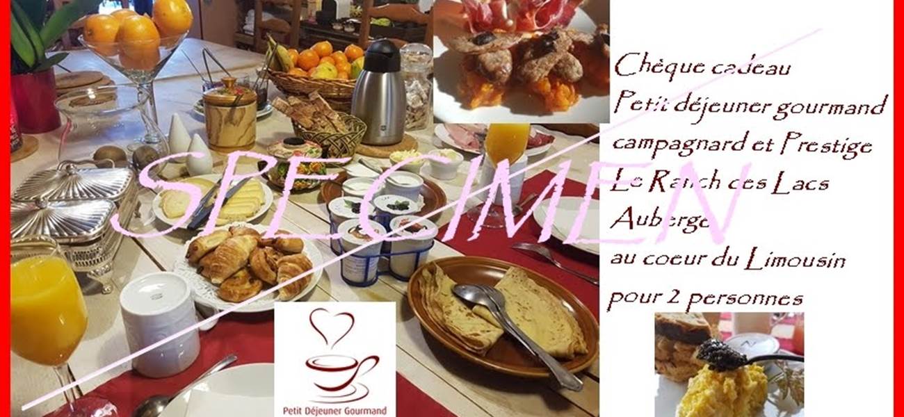 specimen carte cadeau brunch petit déjeuner gourmand prestige au Ranch des Lacs