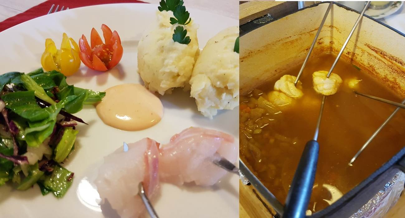 Fondue Oceane lotte le Ranch des Lacs restaurant à Augne-page