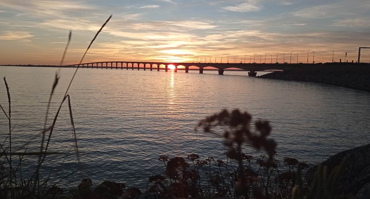 Coucher de soleil pont île de Ré