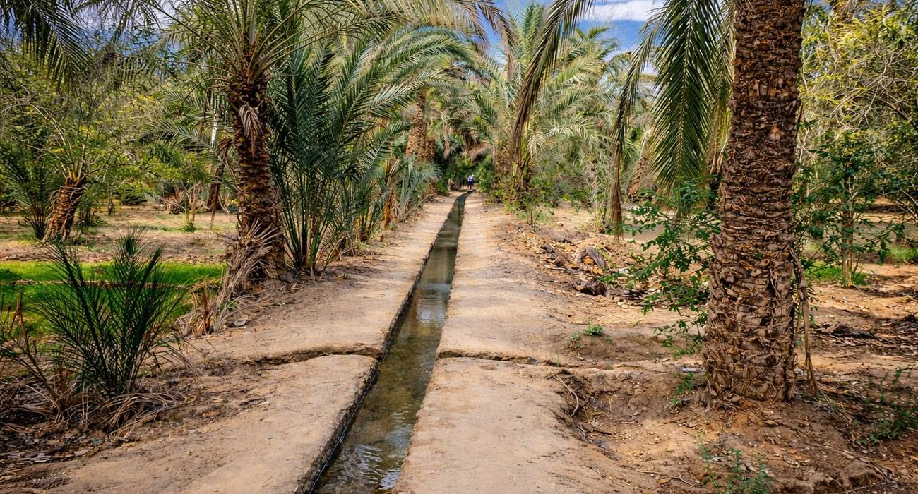 Canal d'irrigation des jardins de la palmeraie