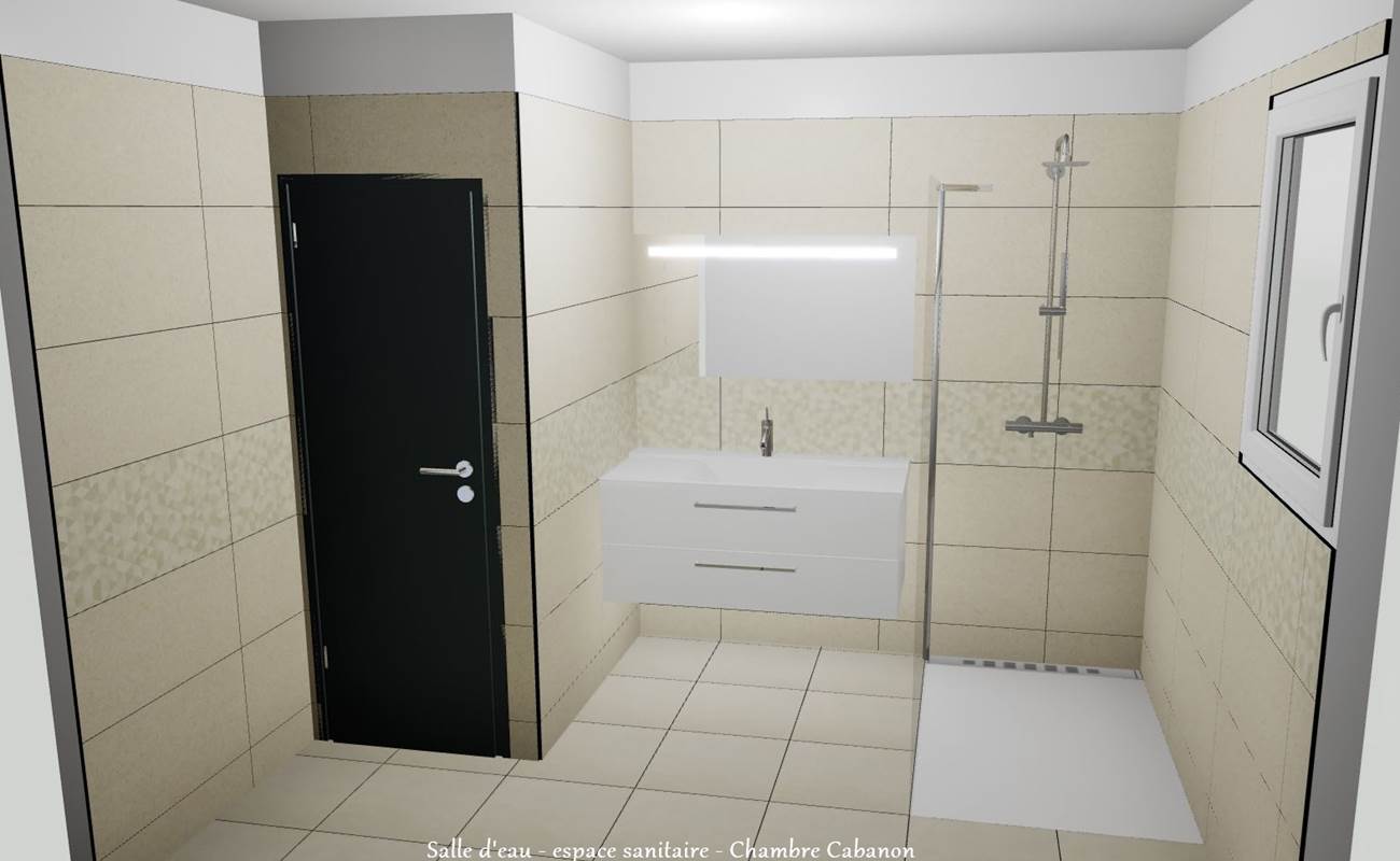 Salle d'eau Espace sanitaire Chambre Cabanon - rénovation - Le Ranch des Lacs-photo-gallery