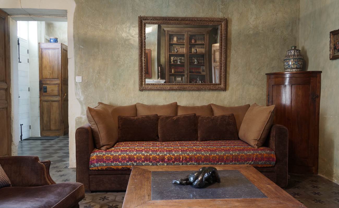 Maison en Provence de charme  - Salon ocre vert  - Lapalud - Vaucluse-photo-gallery