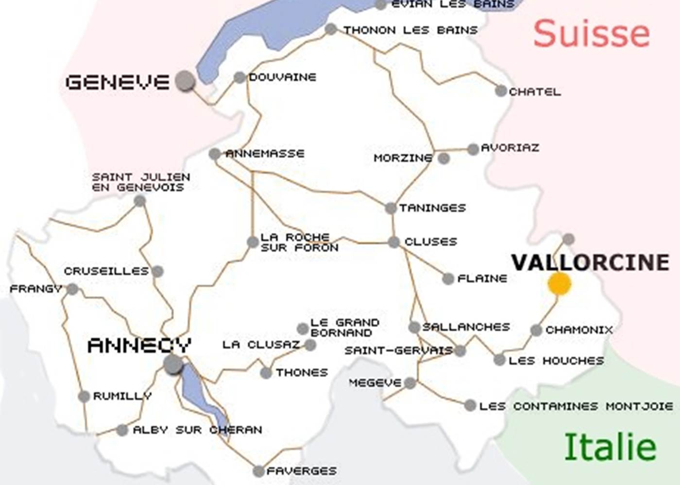 Vallorcine :  accès / access