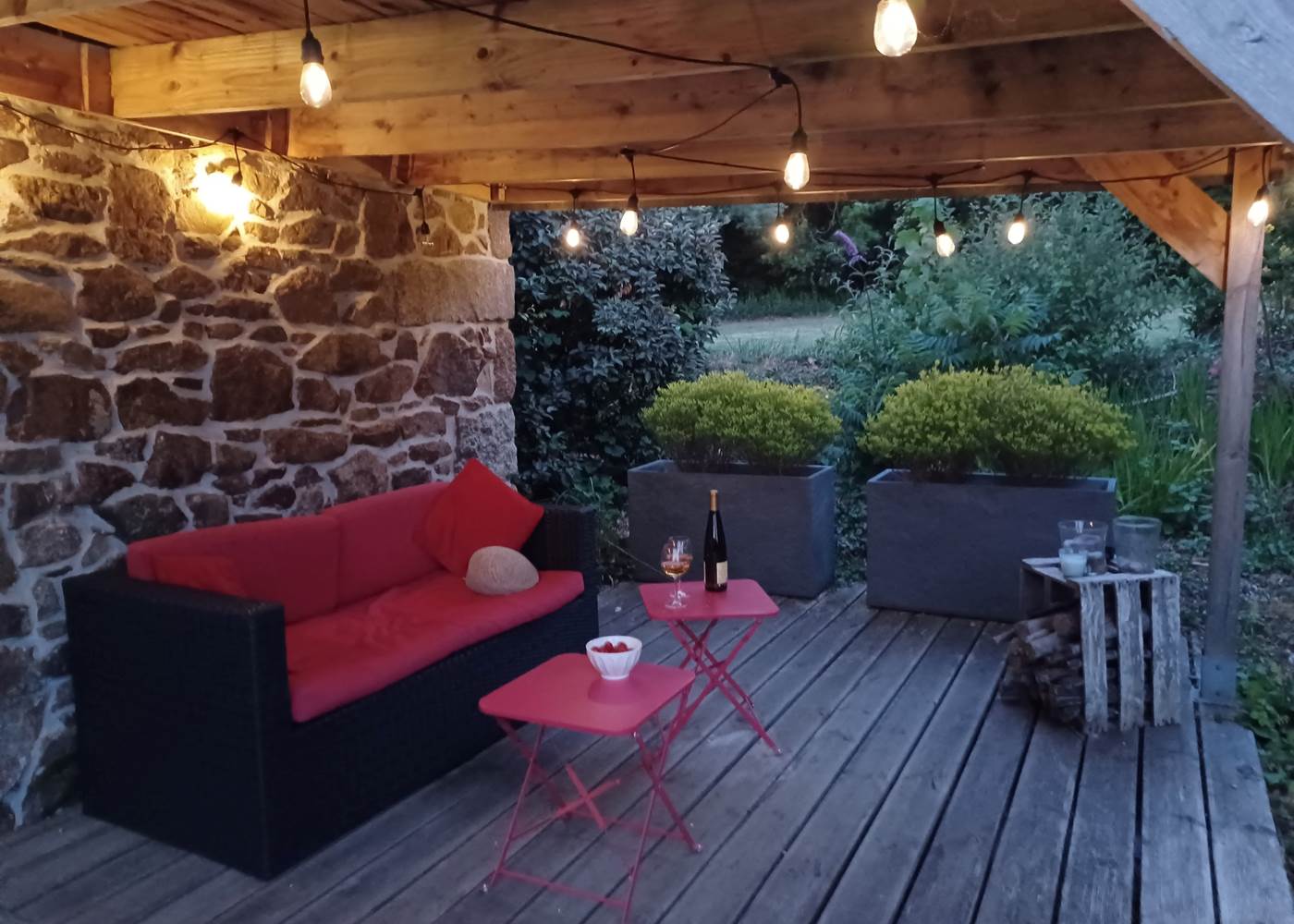 Le Colombier Bretagne, terrasse couverte