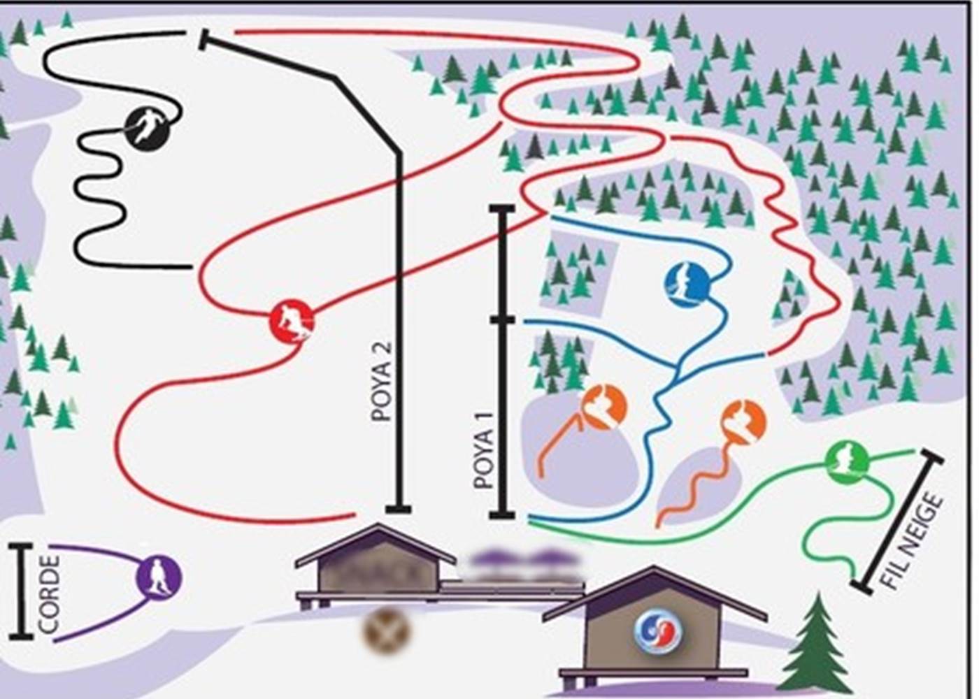 Vallorcine, domaine de la Poya : plan / maps