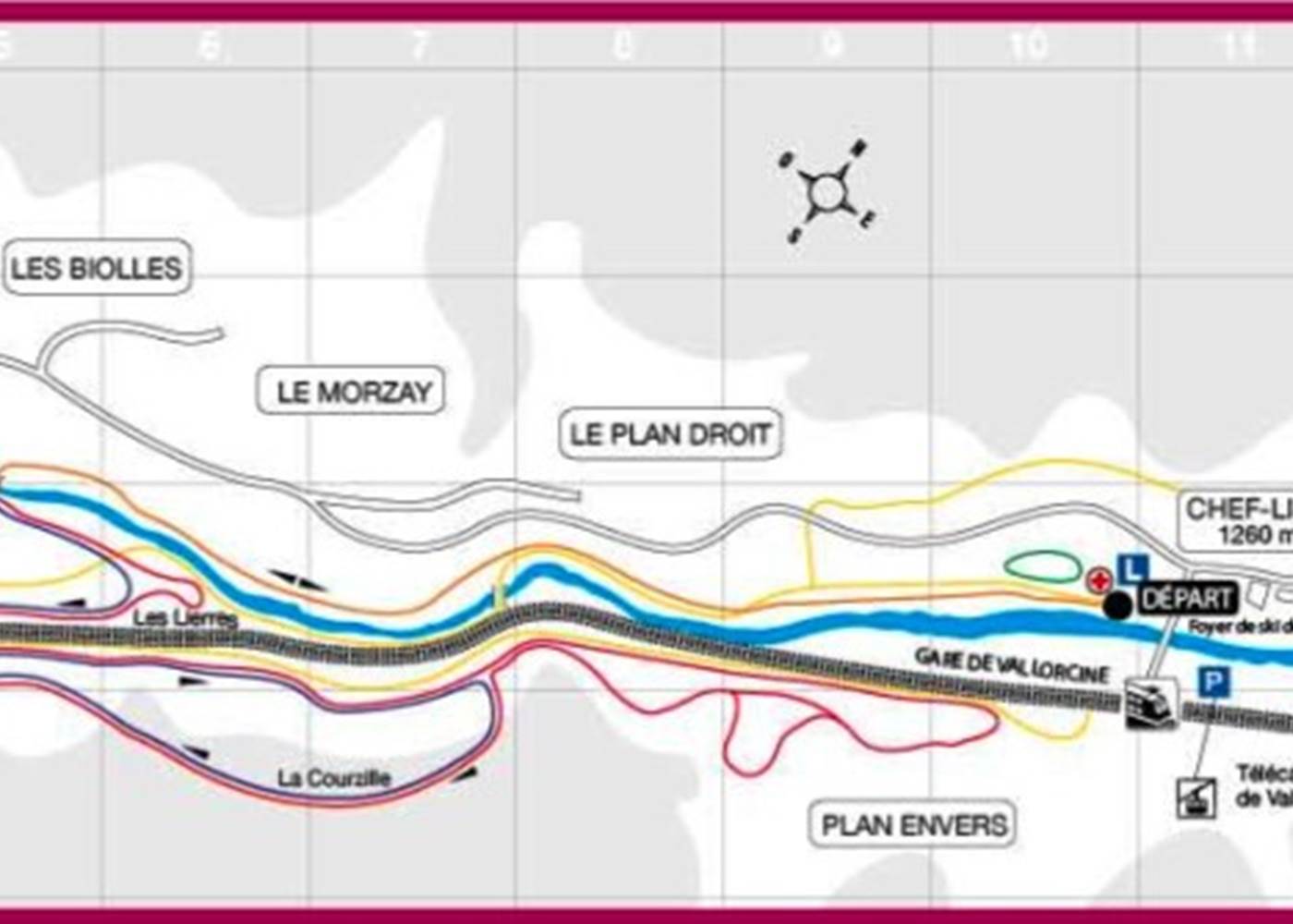 Vallorcine : nordic ski map