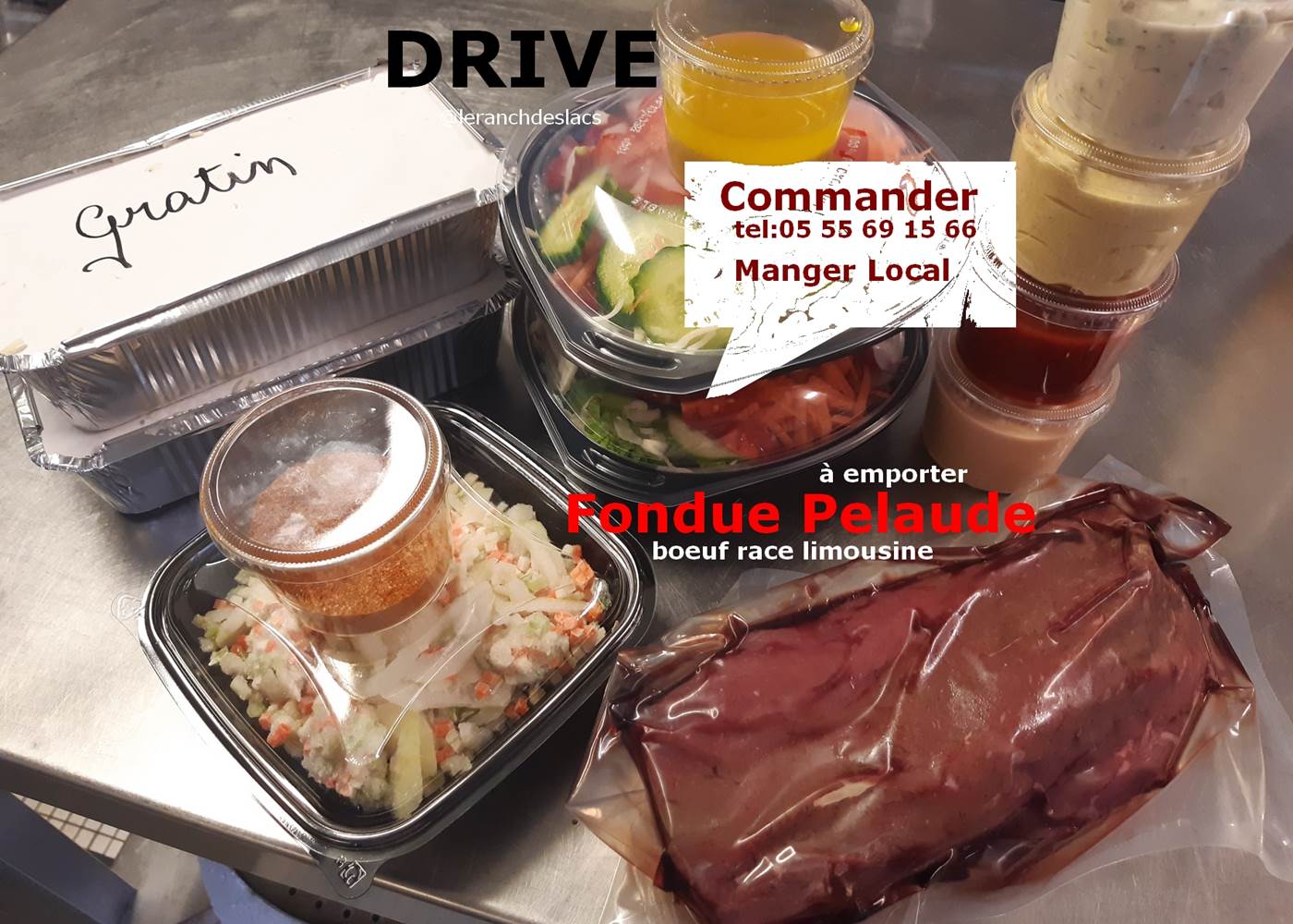 Drive Fondue Pelaude - le Ranch des Lacs - locatourisme - vacancesenFrance - mangerlocal