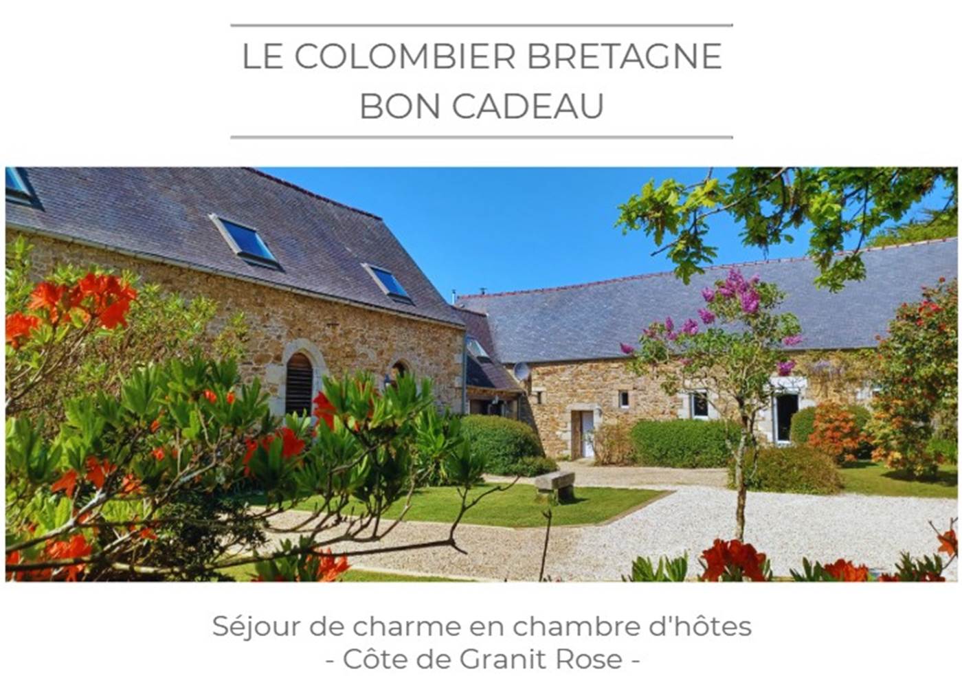 Bon cadeau chambres d'hôtes le colombier bretagne