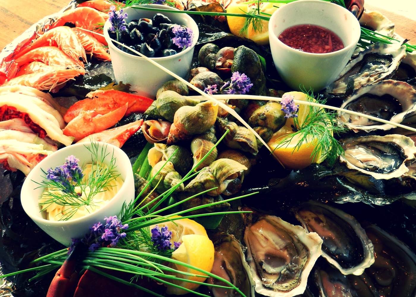 Plateau d'huîtres à Trouville-sur-Mer en Normandie