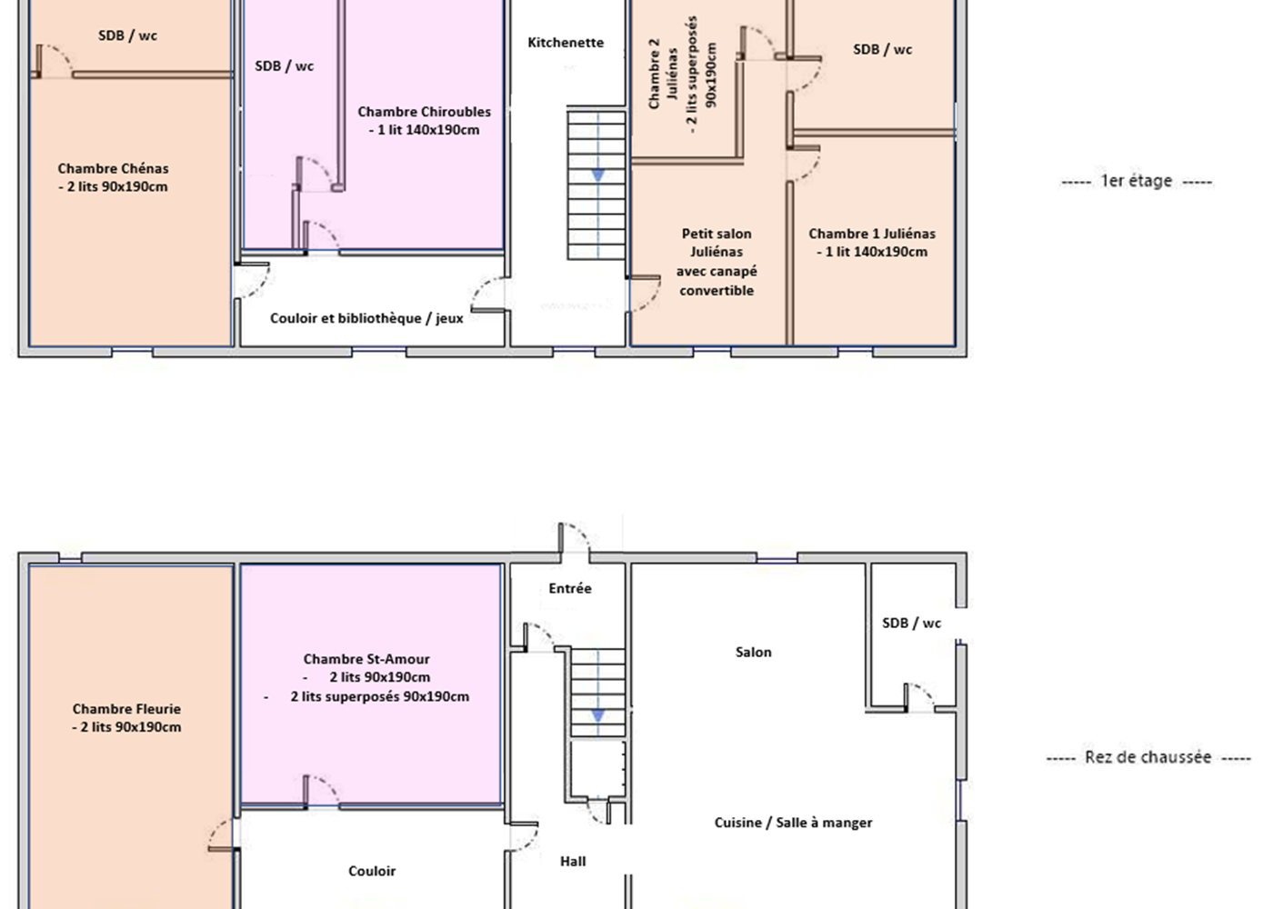 Plan Gîte Raisin Rose