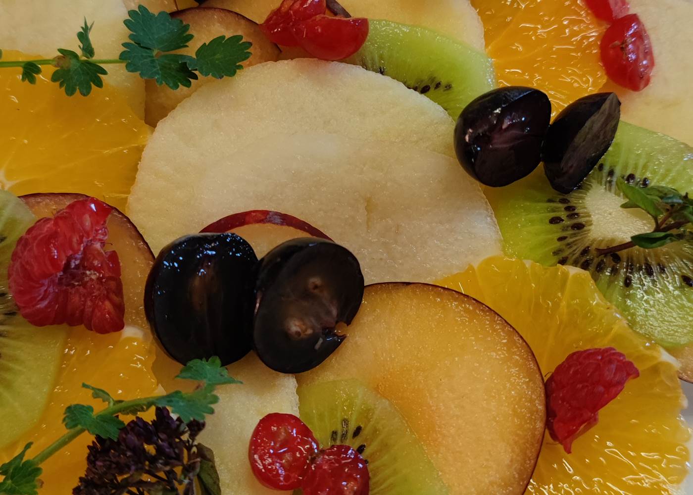 salade de fruits frais en carpaccio