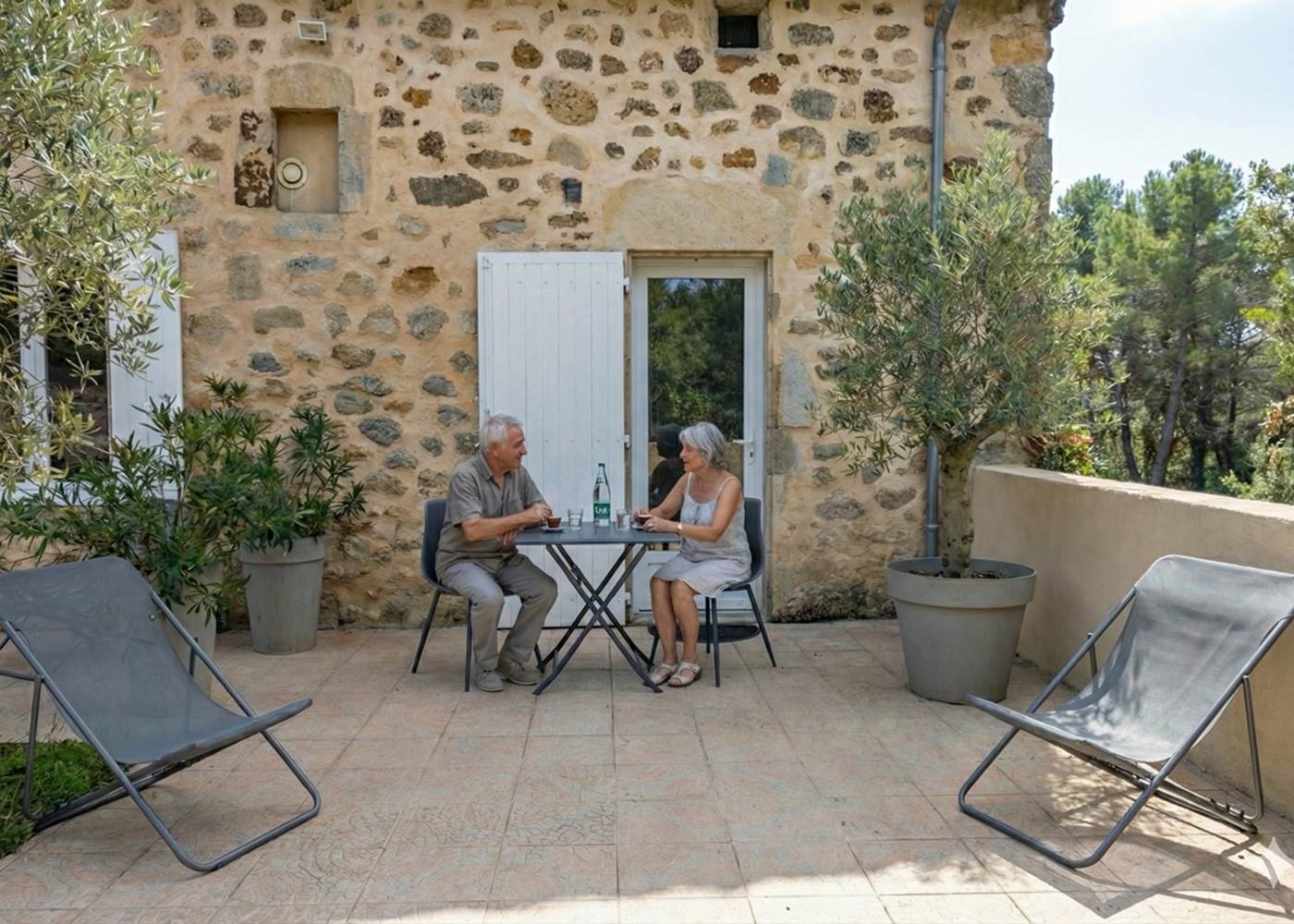 La terrrase privative de la chambre Noisette