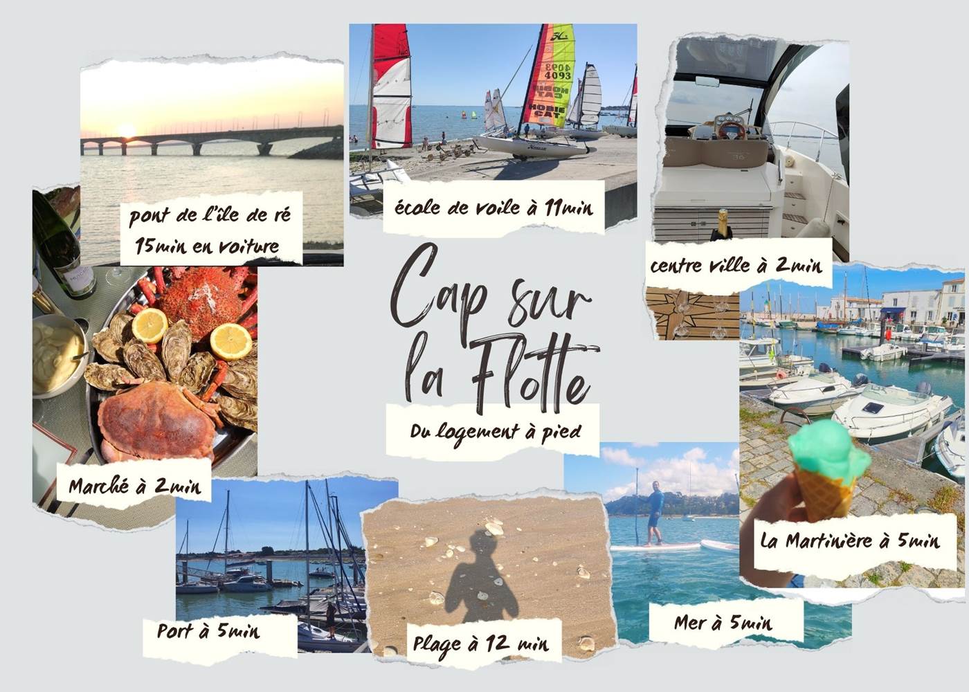 "Tout est à portée de pas ! Plage, port, glaces, marché : des vacances idéales pour petits et grands."