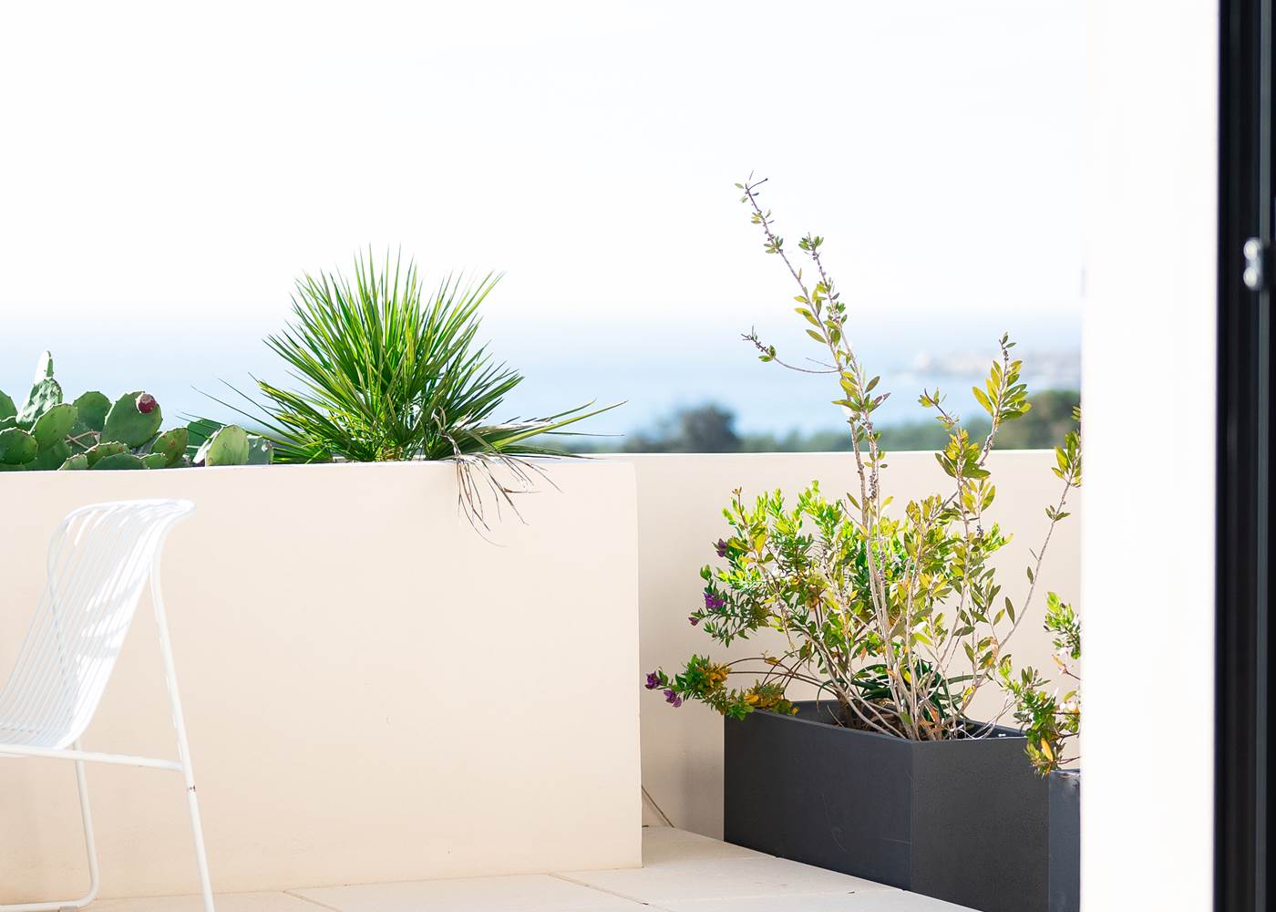 vue du lit chambre bleue