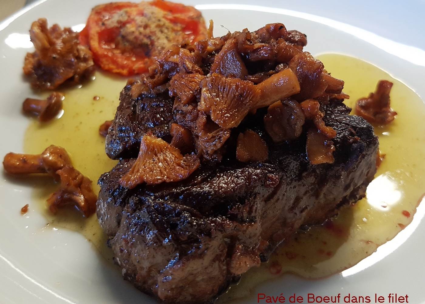 pavé de boeuf dans le filet race limousine Menu du Chef Le Ranch des Lacs