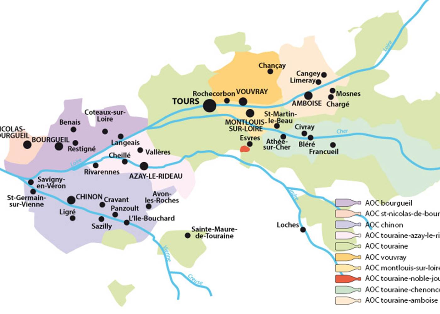Plan vignobles de Touraine