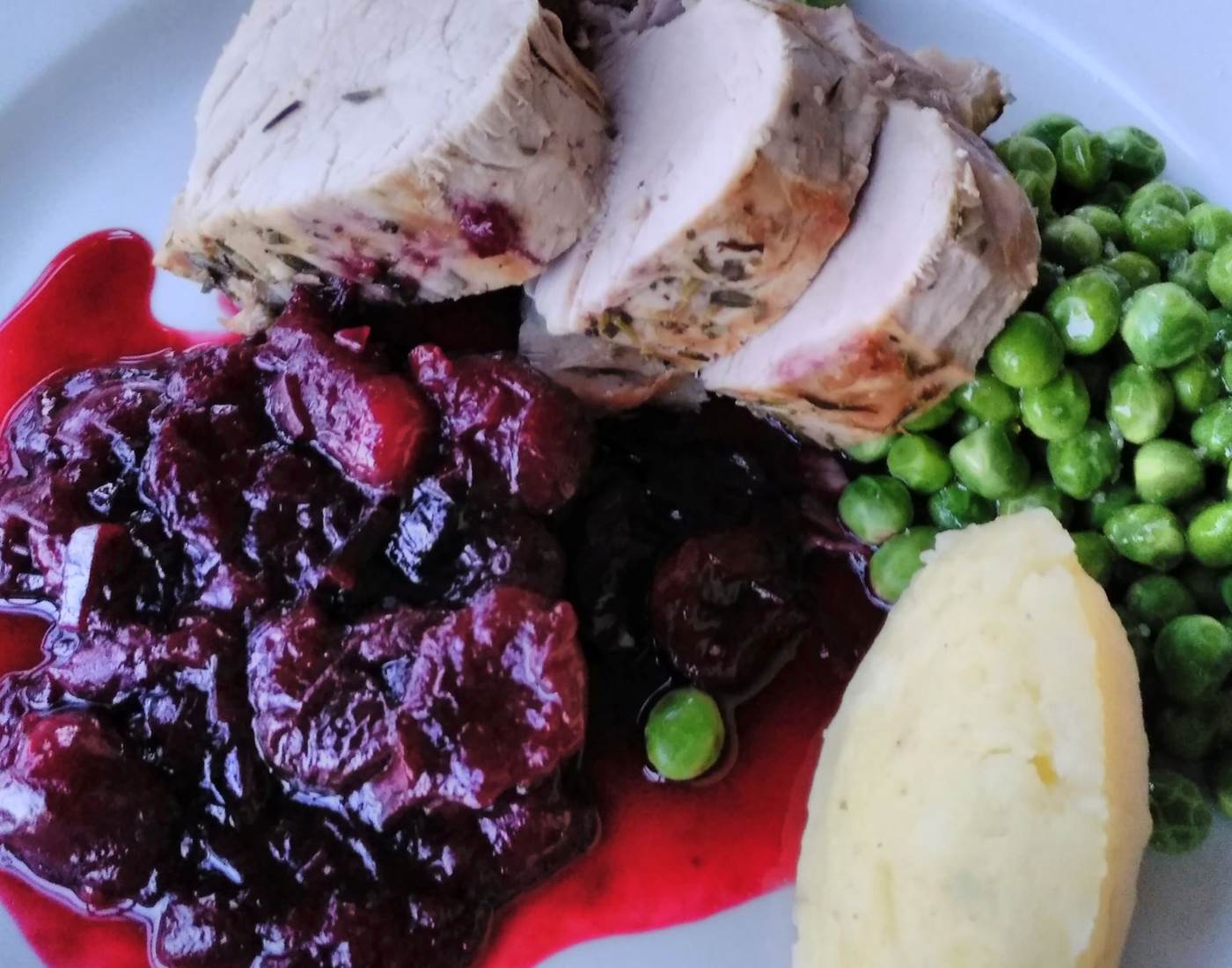 filet mignon de porc, sauce aux cerises