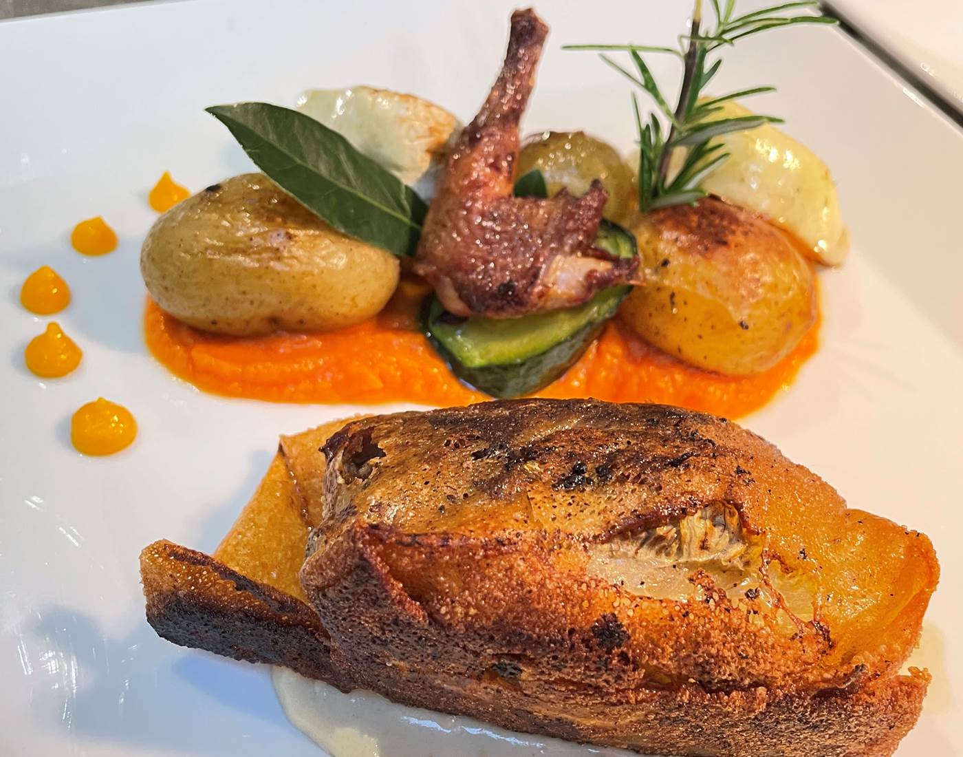 croustillant de pigeon et foie gras