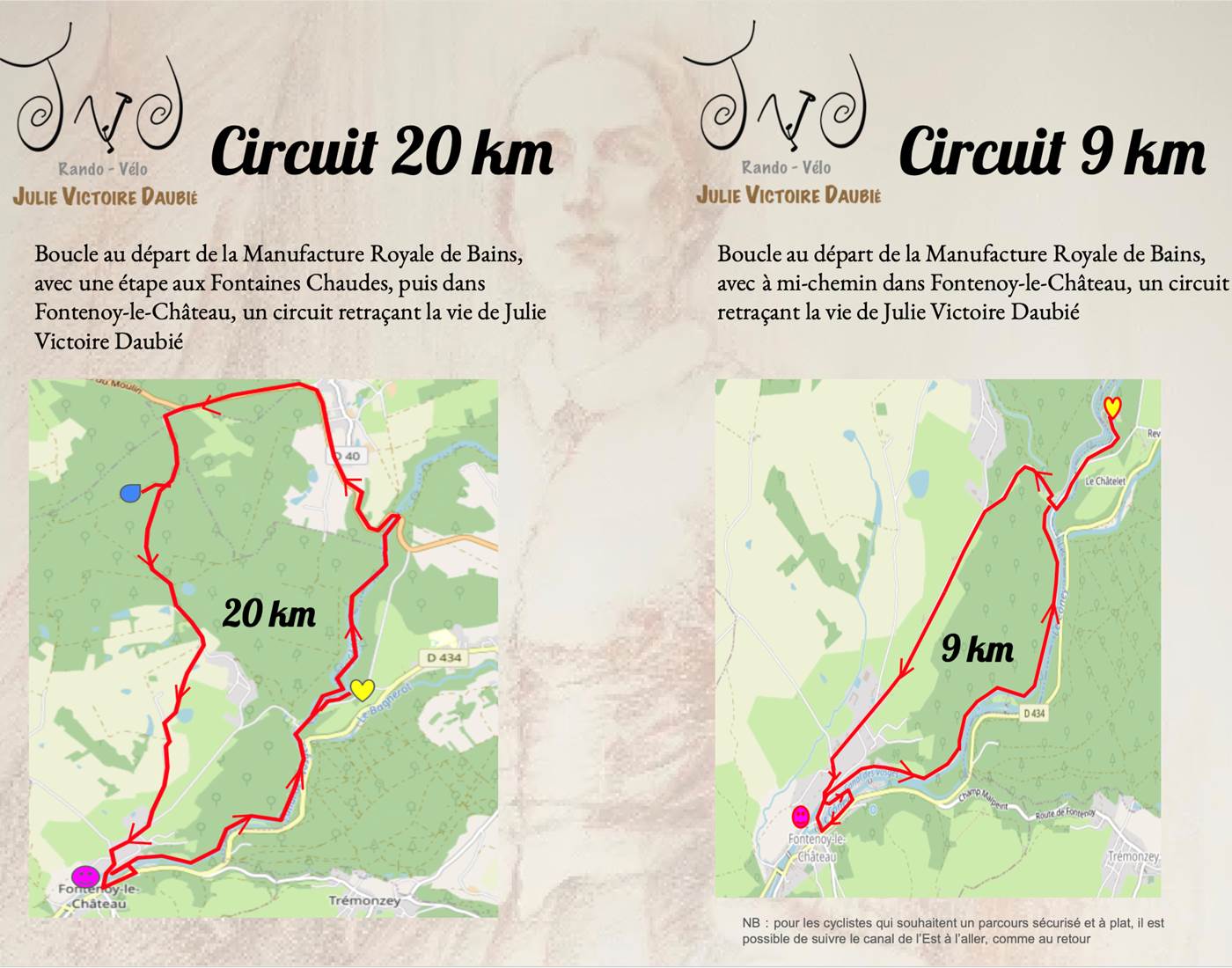Les parcours JVD de 9 et 20 km