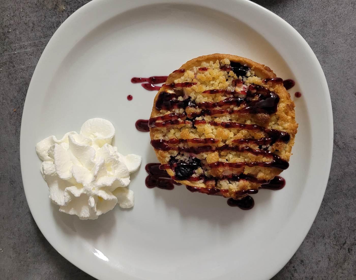 Crumble pommes myrtilles