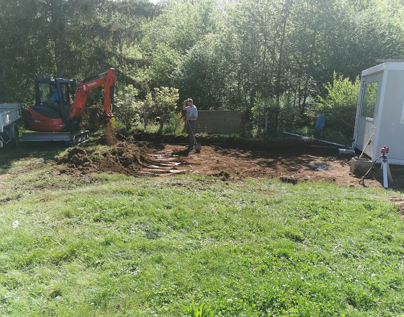 Les maisosn de Coline-travaux pour la création de la grande terrasse collective