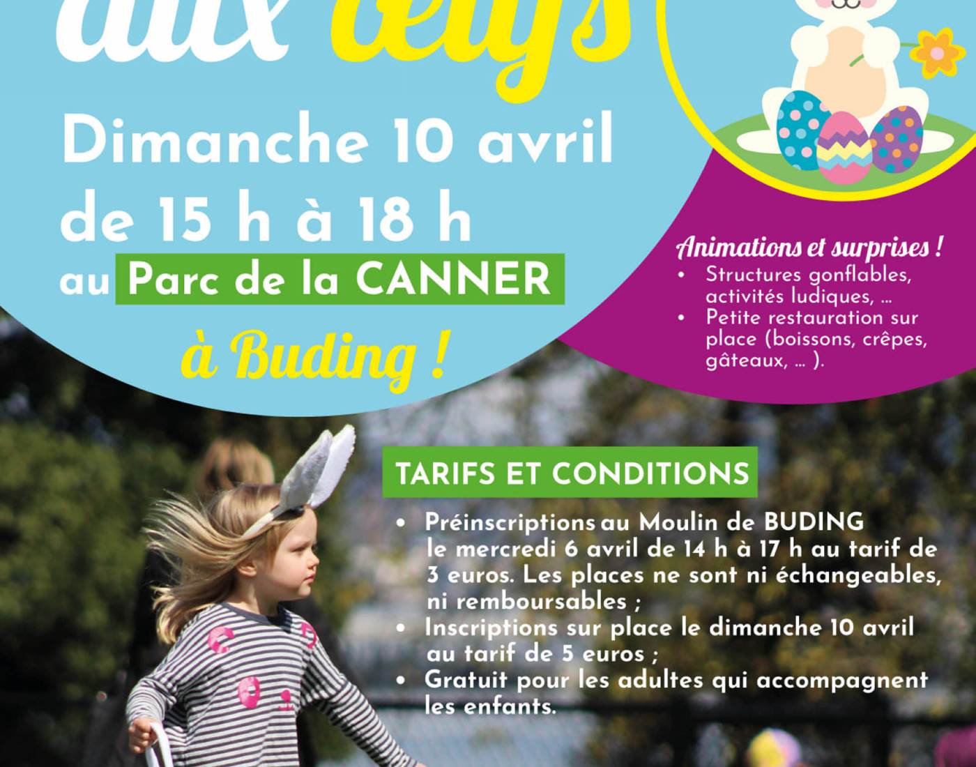 chasse aux oeufs parc de la canner à buding