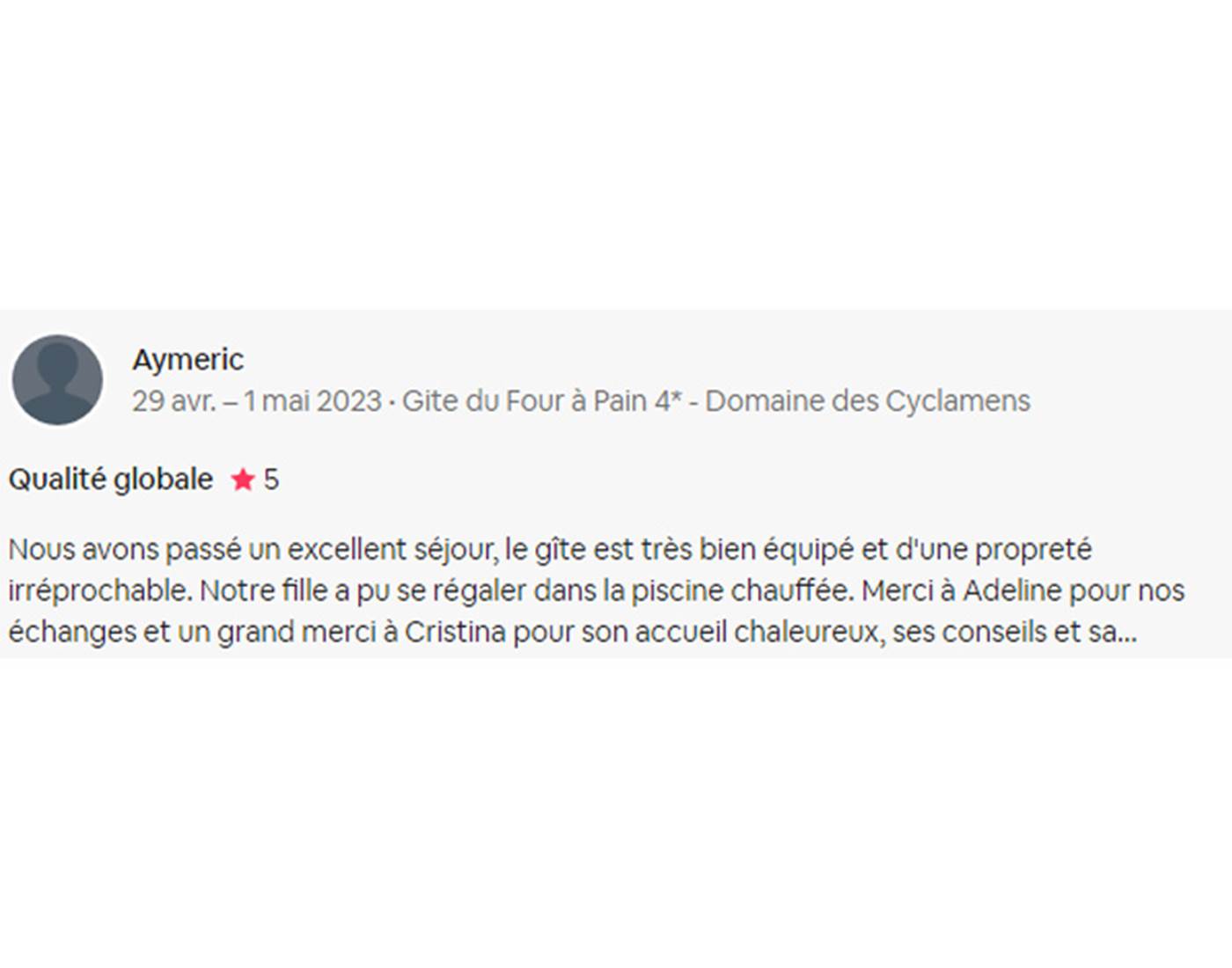 Avis Domaine des Cyclamens 2023