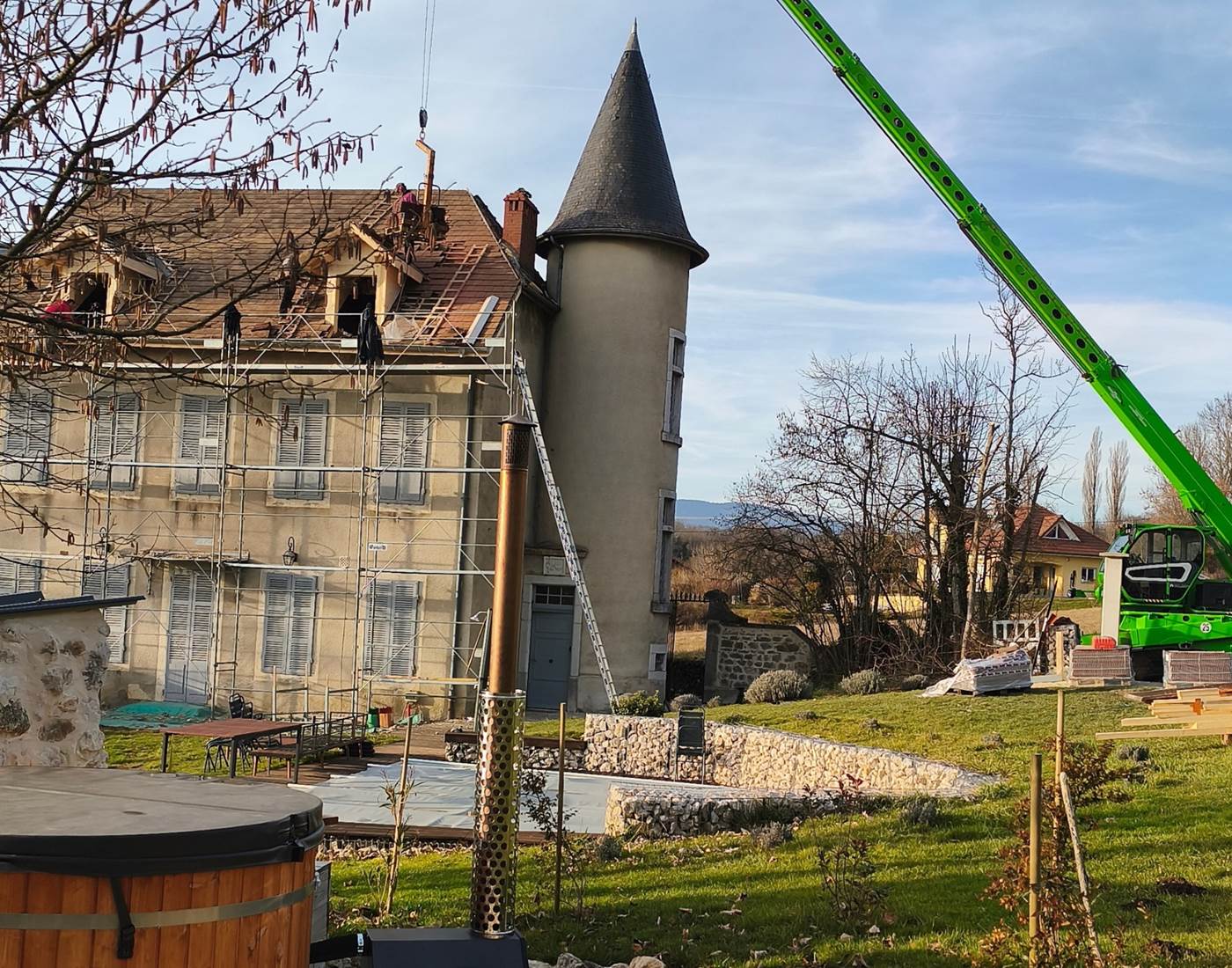 Chantier d'hiver au Manoir du Colombier