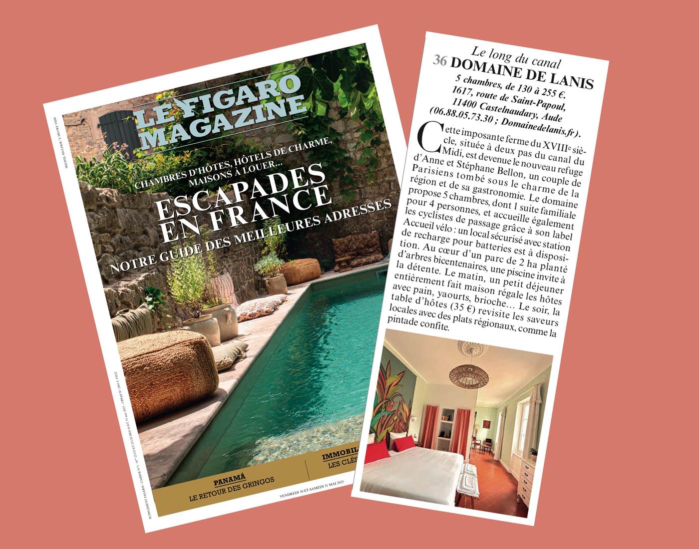 Domaine de Lanis - Maison Hôtes Castelnaudary dans le Figaro Magazine