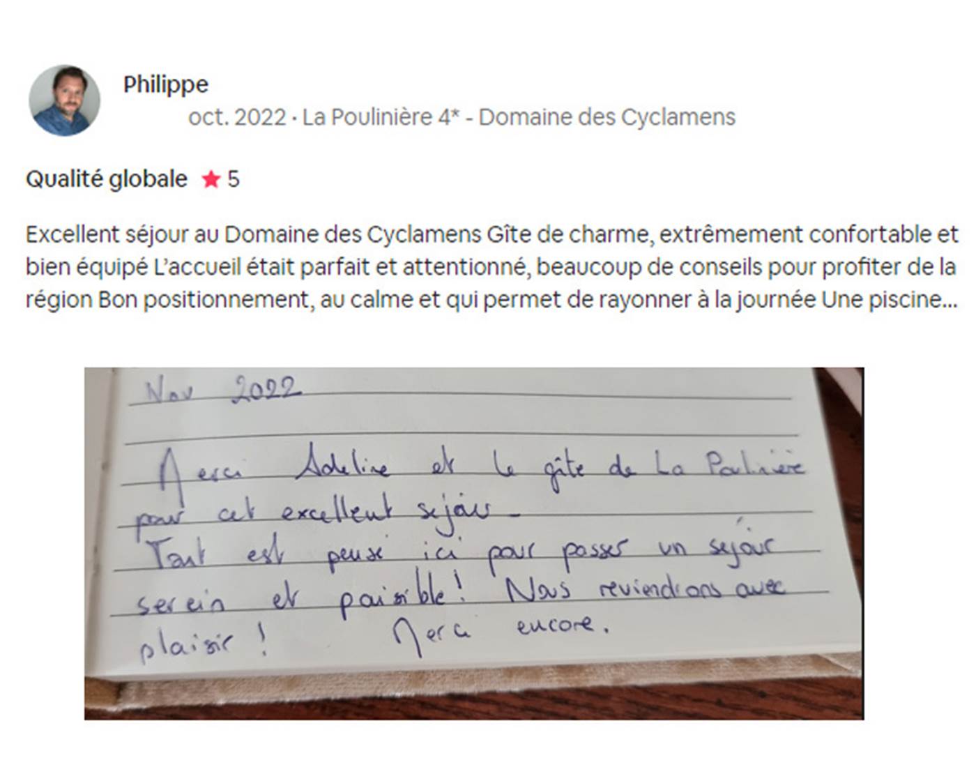 Avis Domaine des Cyclamens 2022