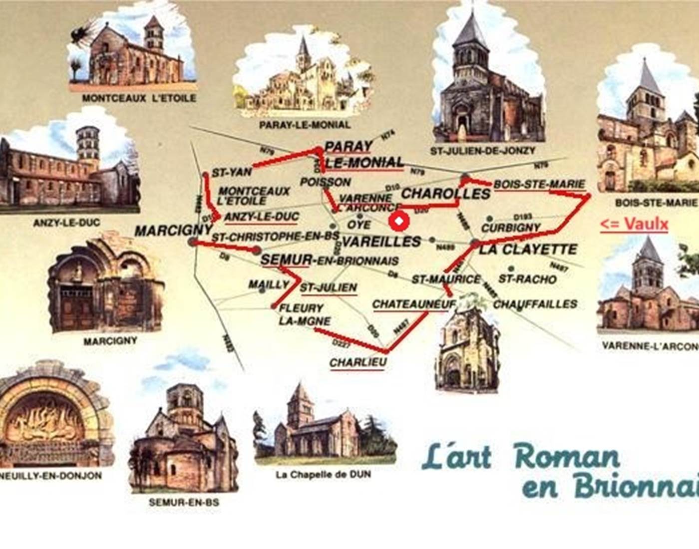 Les Eglises et Chapelles Romanes du Brionnais - Circuit autour de Vaulx