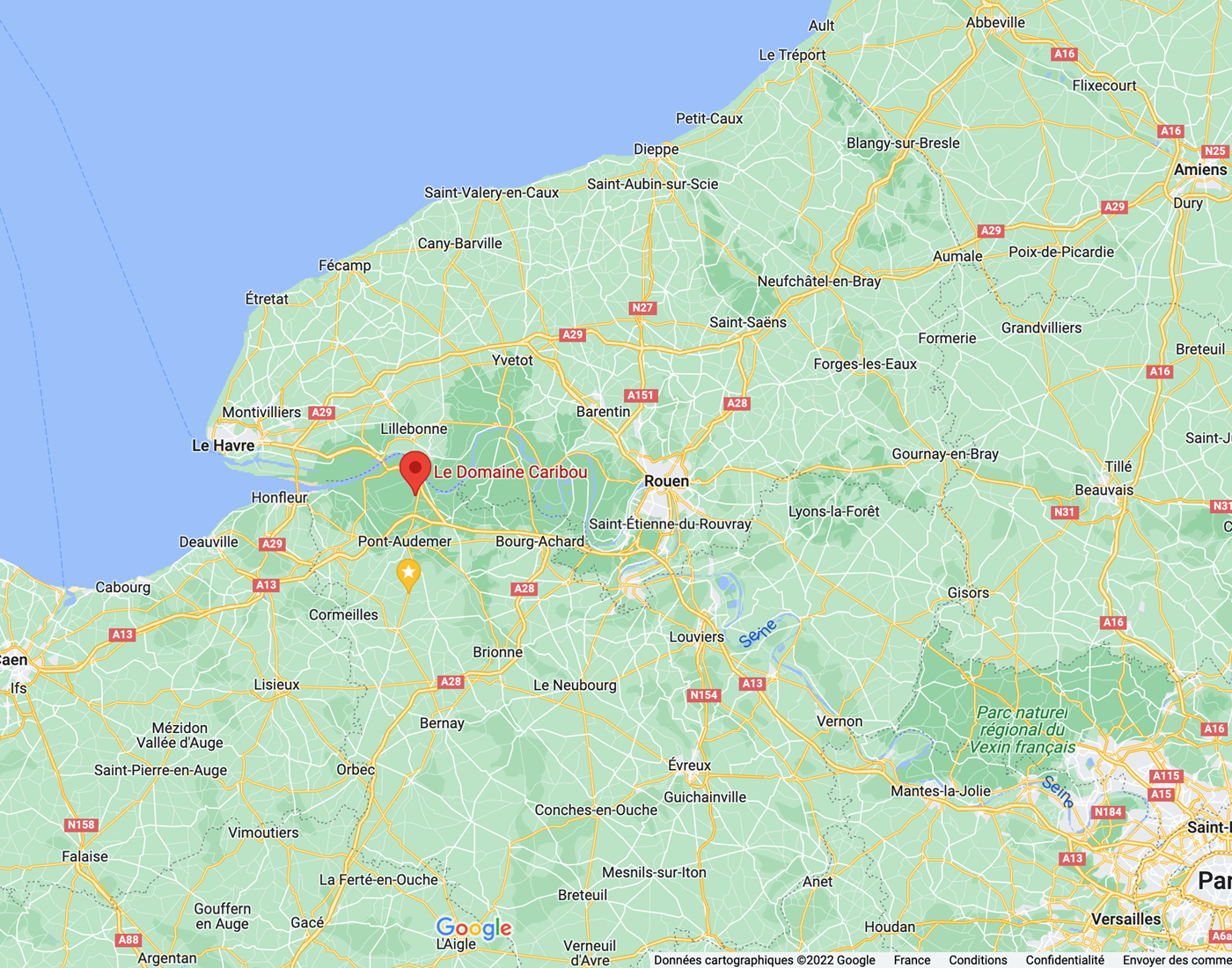 Honfleur, Etretat, Rouen, Deauville, Le Havre, Pont Audemer, Pont l'évêque : Le Domaine Caribou est central pour vos visites