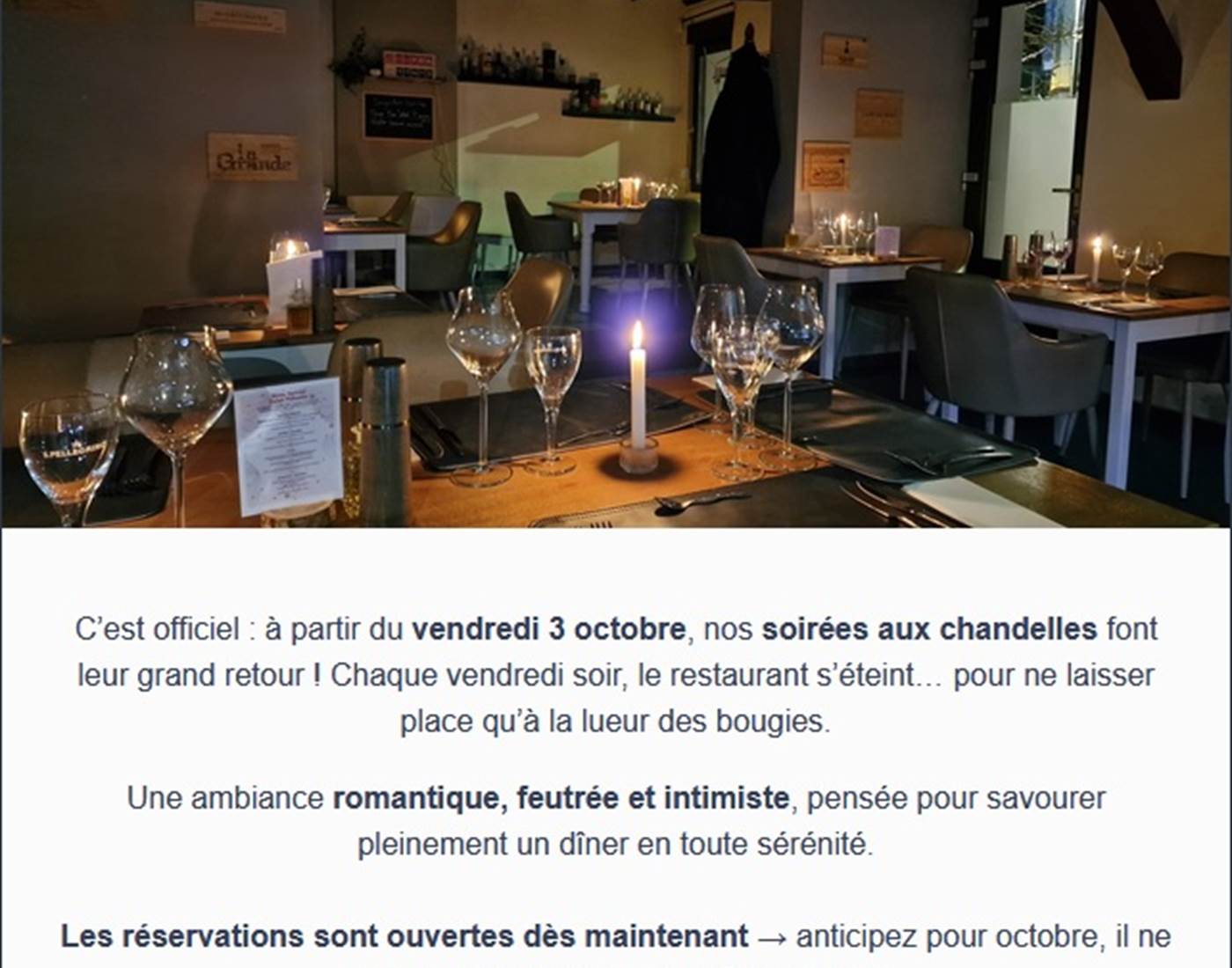 Souper aux chandelles